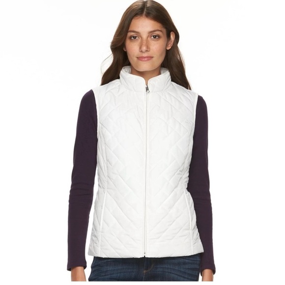 croft & barrow Jackets & Blazers - Croft and Borrow Women's White Quilted Vest